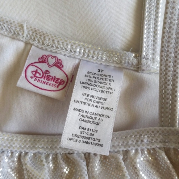 disney princess cinderella & belle ruffle one piece swimsuit 3T toddler girls - Picture 4 of 7